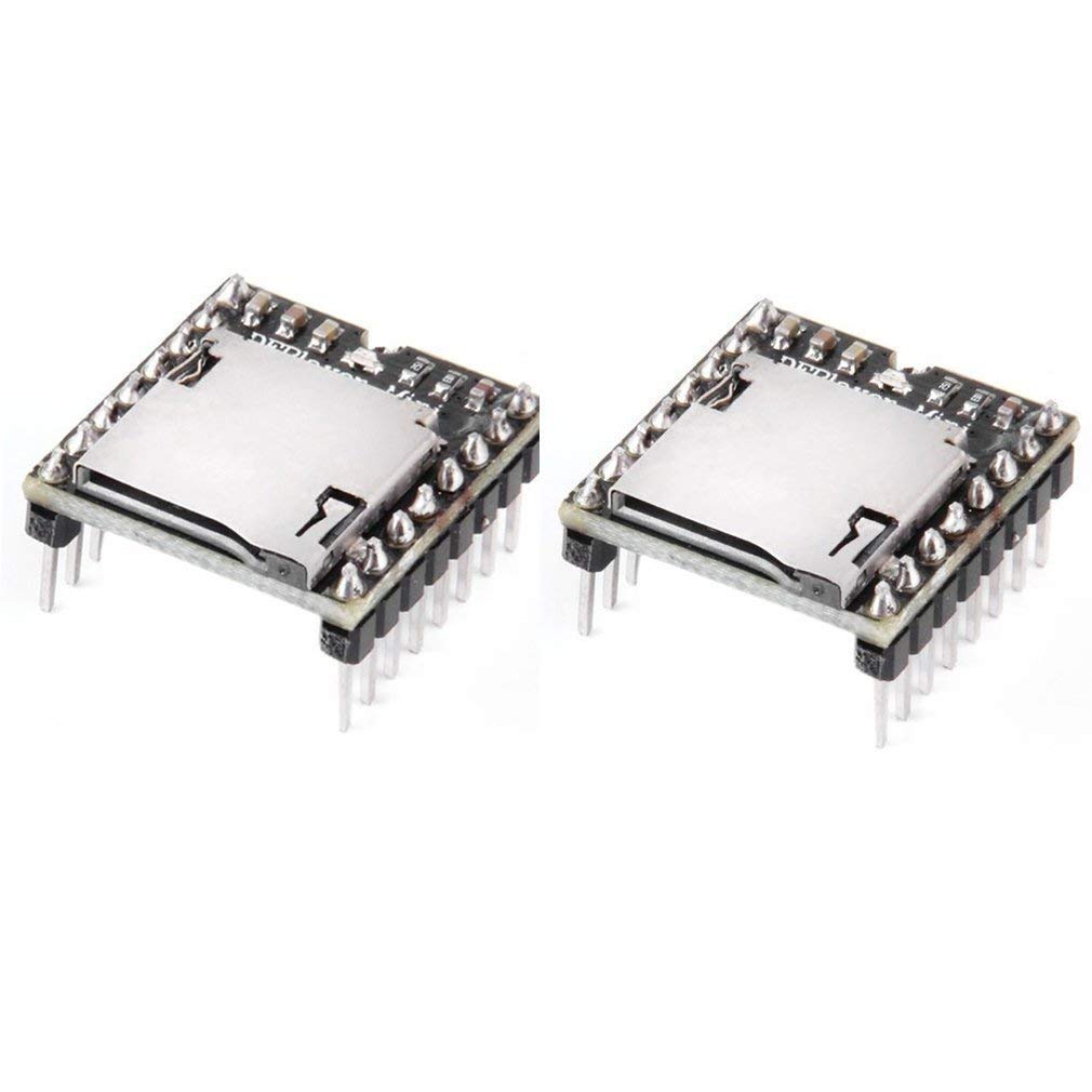 Hiletgo 2Pcs Mp3 Player Mini Mp3 Player Audio Voice Module Tf Card U Disk Board For Dfplayer Audio Voice Music Module