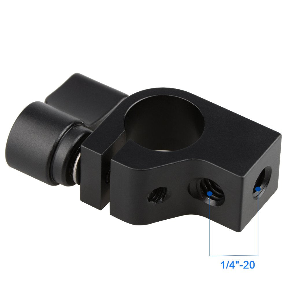 Camvate 15Mm Single Rod Clamp With Two 1/4'' 20 Screw Hole For Camera Dslr Rail System(Black)   1440