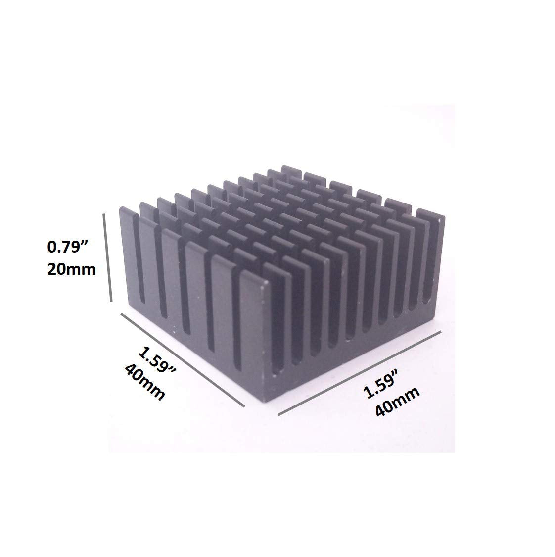 Easycargo 40Mm Heatsink Kit 40Mmx40Mmx20Mm + 3M8810 Thermal Conductive Adhesive Tape, Cooler Aluminium Heat Sink For Cooling 3D Printers Stepper Motor Tec1 12706 Thermoelectric Peltier Cooler 40X40X20