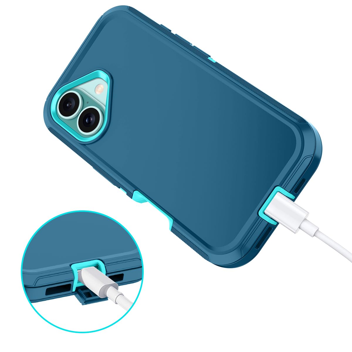 I Honva For Iphone 16 Plus Case Shockproof Dust/Drop Proof 3 Layer Full Body Protection [Without Screen Protector] Rugged Heavy