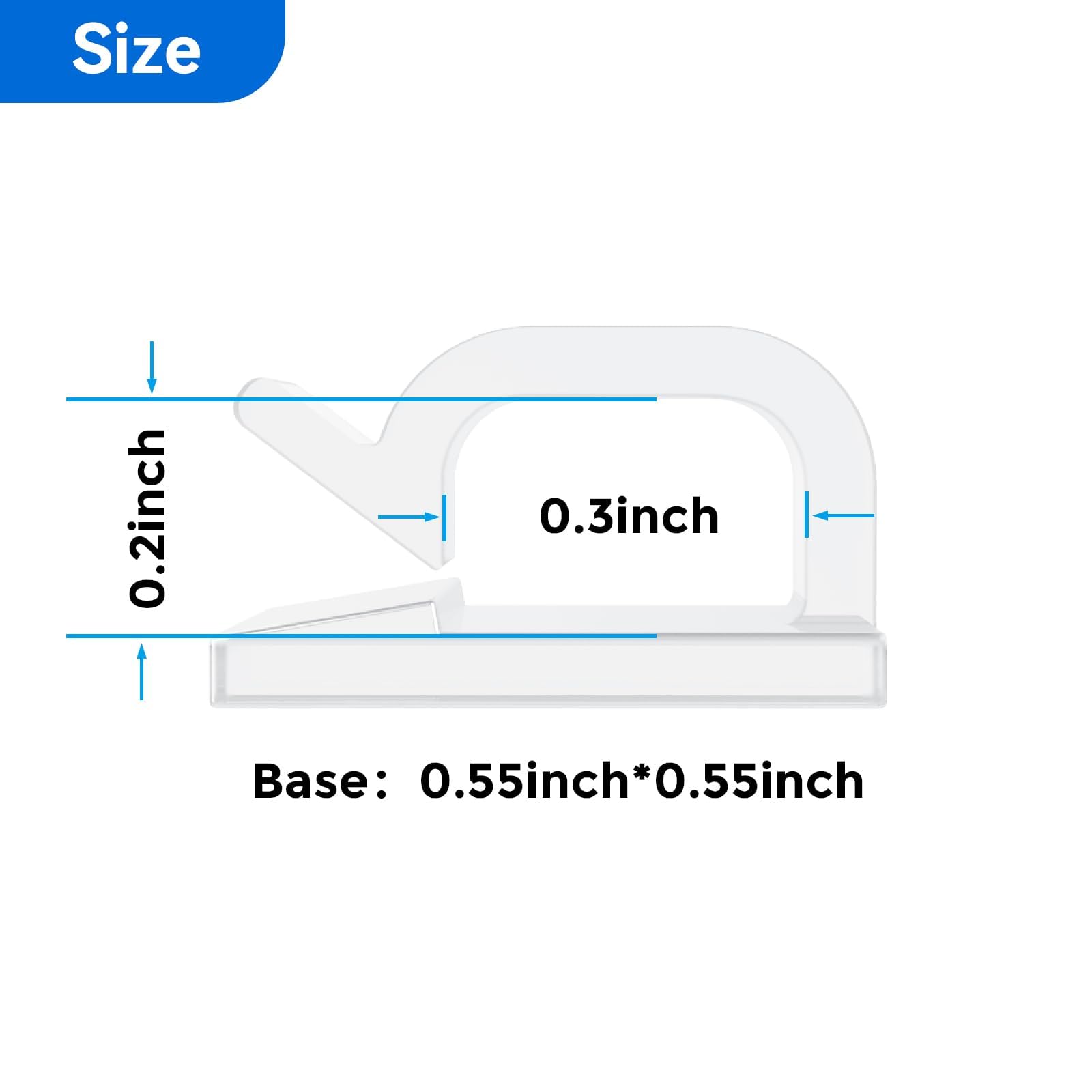 Yocice Cable Clips 50Pcs With Strong Adhesive Tapes,Wire Holder Organizer Cord Management For Car, Office And Home (Clear Cc06(5