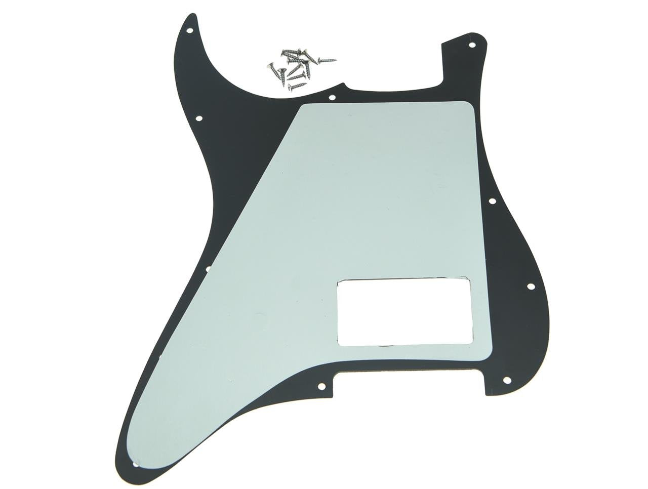 Kaish 11 Hole St/Strat Style One Humbucker Guitar Pickguard Scratch Plate For Delonge Stratocaster/Strat Matte Black 1 Ply