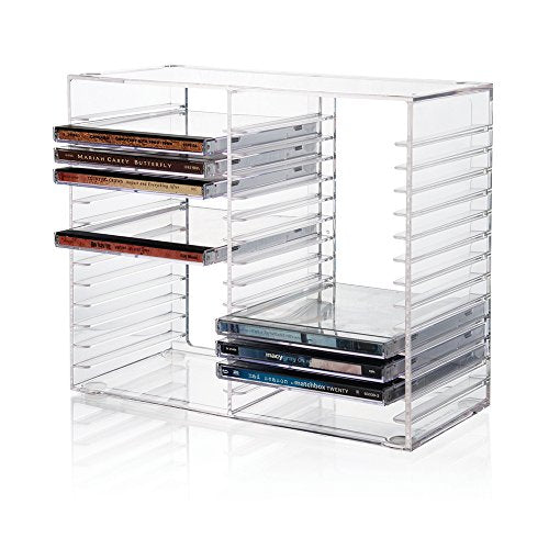 Stori Stackable Clear Plastic Cd Holder   Holds 30 Standard Cd Jewel Cases