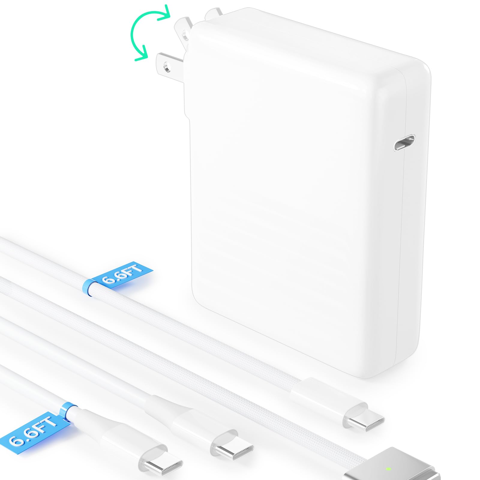 140W Usb C Charger Power Adapter For Macbook Pro/Air 13 14 15 16 Inch 2024 2023 2022 2021 M3 M2 M1 & All Usb C Device, With 6.6F