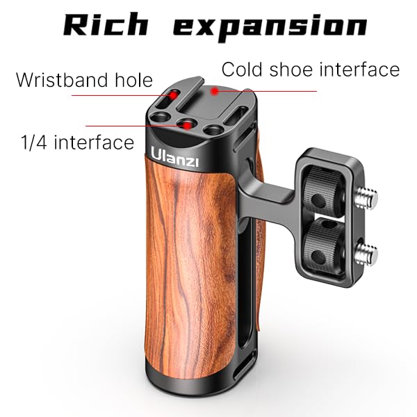 R075 Wooden Handle Grip Left Right Compatible For Sony A6400 A6600 A7Iii A7Iv Nikon Canon Panasonic Camera Cage, For Iphone/Smar