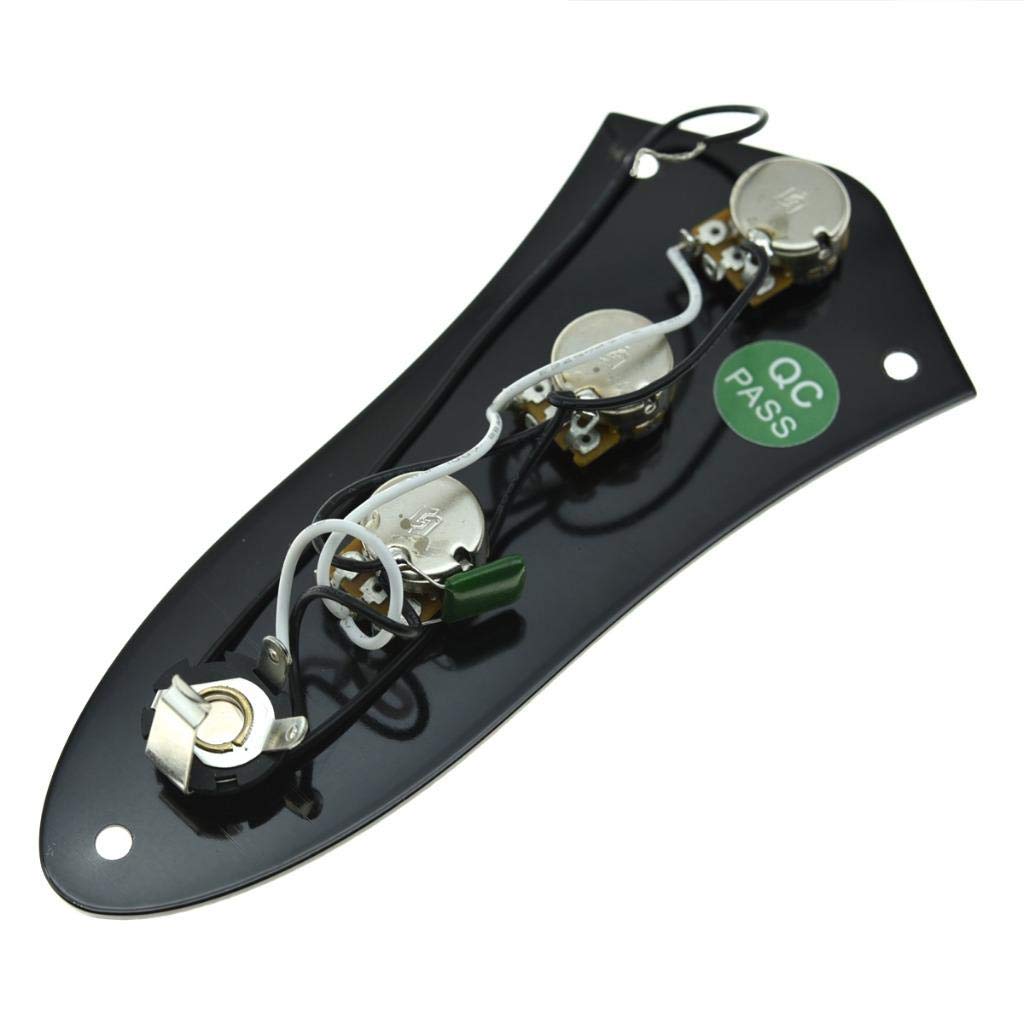 Kaish Fully Loaded Control Plate Pre Wired Control Plate With Wiring Harness For Jazz J Bass Black
