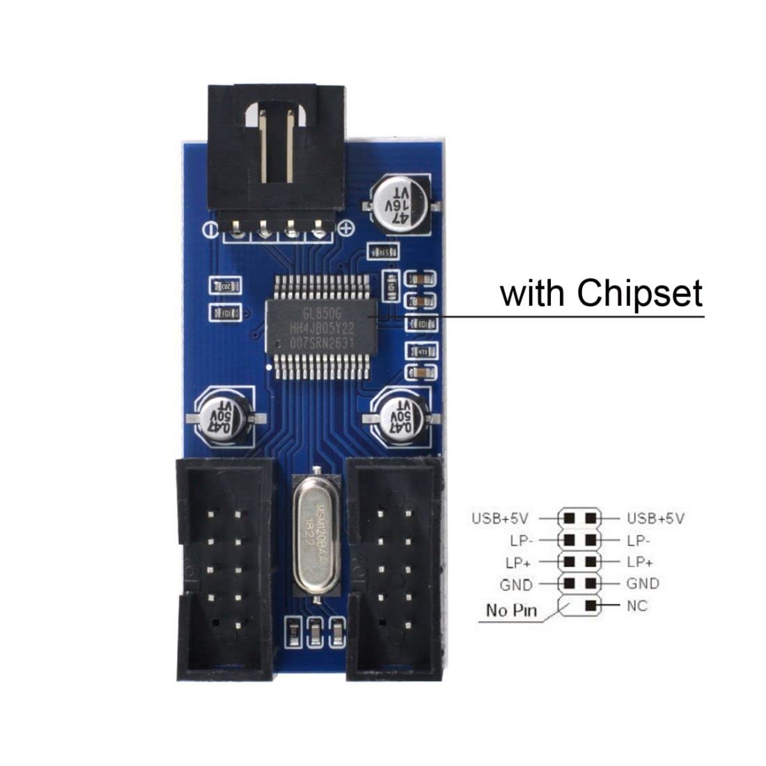 Chenyang Usb 2.0 Front Panel Header 9Pin/10Pin 1 To 4 Hub 9Pin/10Pin Mainboard Header Extension Adapter Splitter Cable