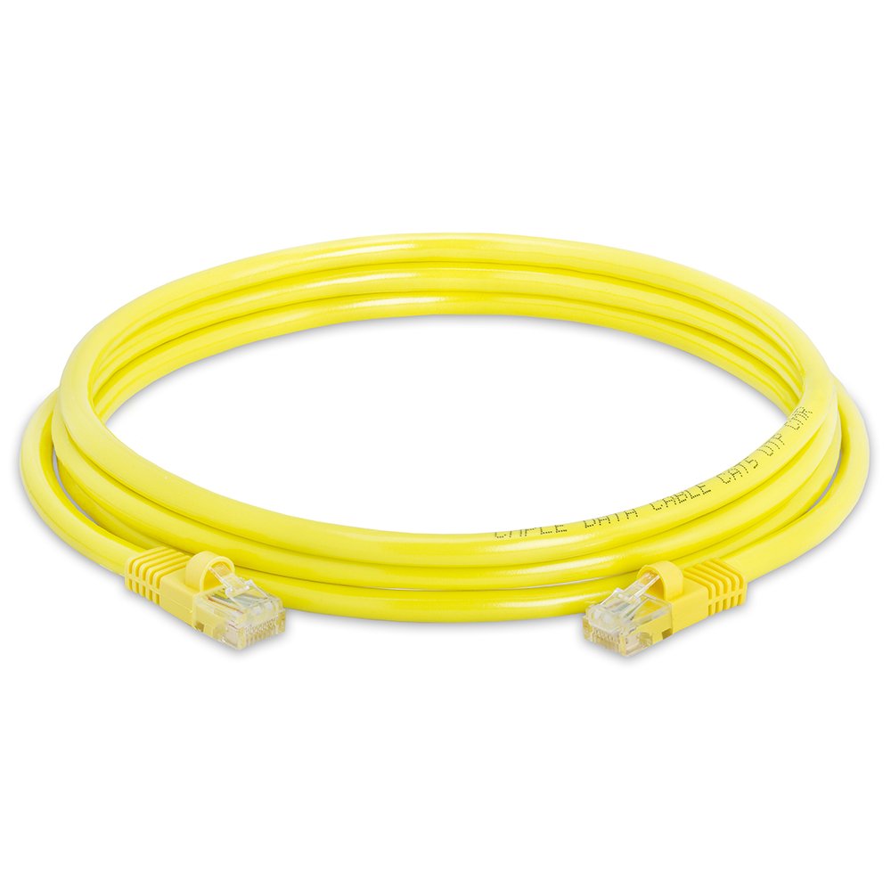 Cmple Cat5E Network Ethernet Cable   Computer Lan Cable 1Gbps   350 Mhz, Gold Plated Rj45 Connectors   7 Feet Yellow