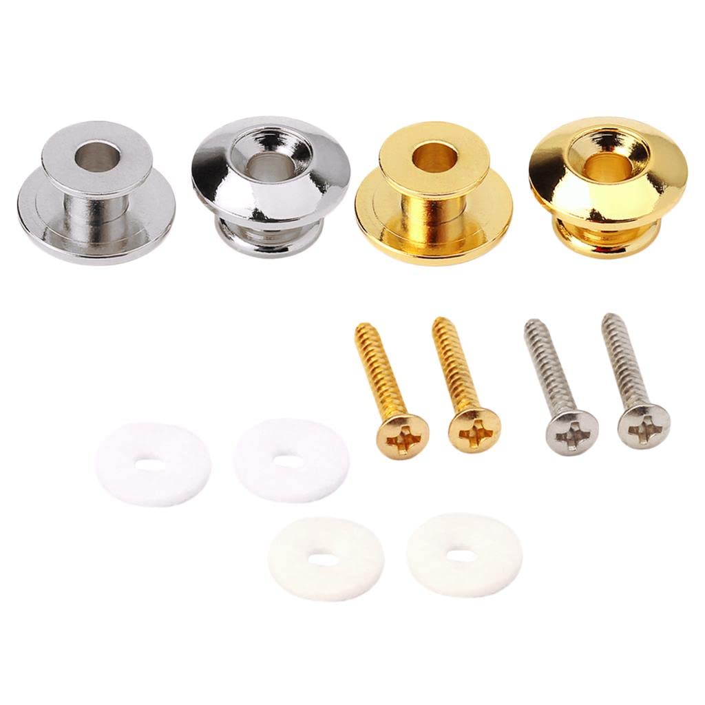 LICHTS 2pcs Plating Strap Locks fr Electric Acoustic Guitar Bass Replacement Gold
