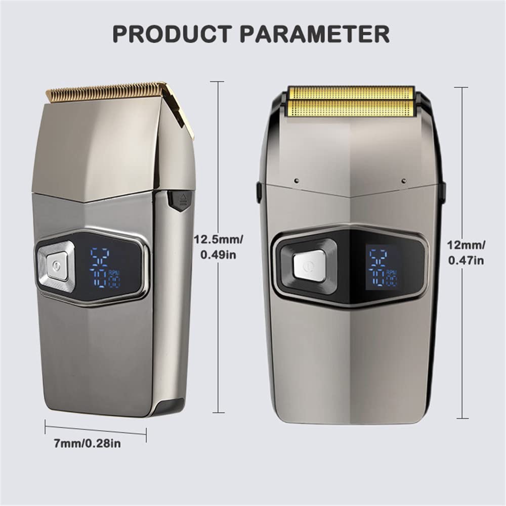 Electric Shaver, Led Digital Display, Electric Shavers For Men Barber Shaver With Precision Trimmer, Beard Trimmer With Recharge