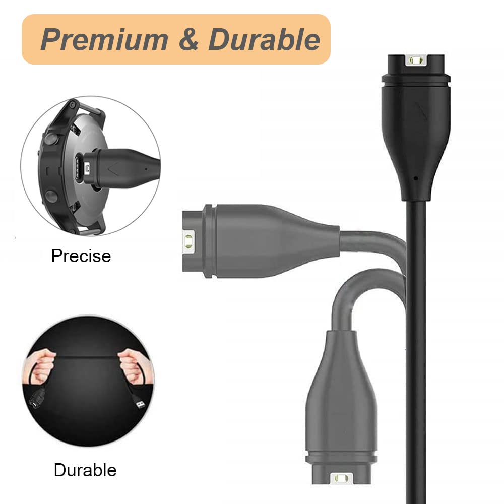 Nisyctk Charger Cable For Garmin Watch Venu, Instinct, Vivoactive 5/4/3, Forerunner 45 55 245 255 265 745 935 945 955 965, Fenix