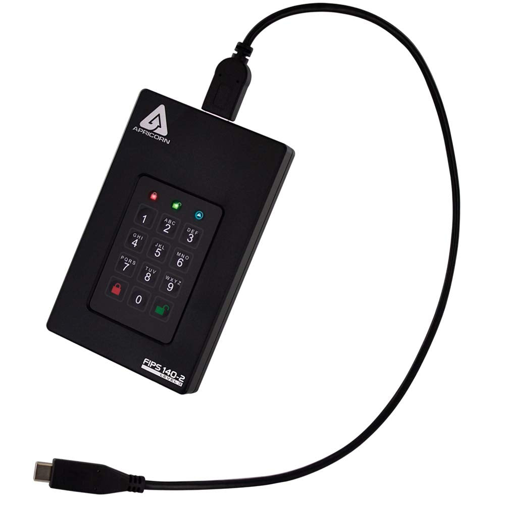 Apricorn 500Gb Aegis Fortress L3  Fips Level 3 Validated Usb 3.0 Hardware Encrypted Portable Drive (Afl3 500)