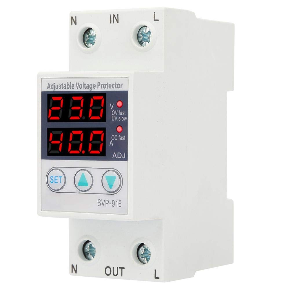 230V Ac Current Protector 63A, Intelligent Single Phase Adjustable Over Voltage Under Voltage Current Protective Device