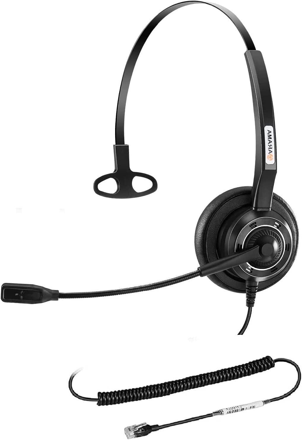 Arama Yealink Phone Headset With Microphone Noise Cancelling, Rj9 Office Telephone Headsets Compatible With Yealink T20P T21P T2