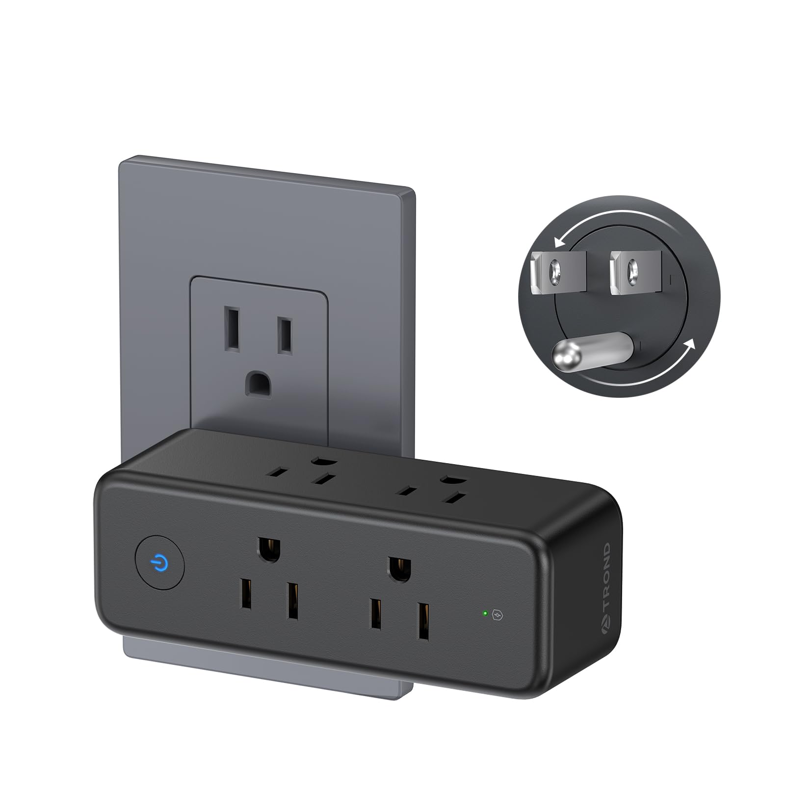 Trond Outlet Extender Surge Protector   6 Ac Outlet Splitter With 360? Rotating Plug, 1440J Multi Plug Expander, 3 Way Swivel Pl