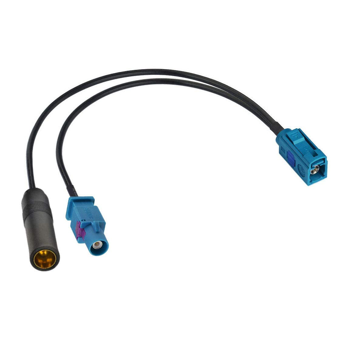 Bingfu Car Antenna Splitter Car Stereo FM AM Radio Antenna Adapter Cable Fakra Z Female Male to DIN Connector Cable 6 inch for C