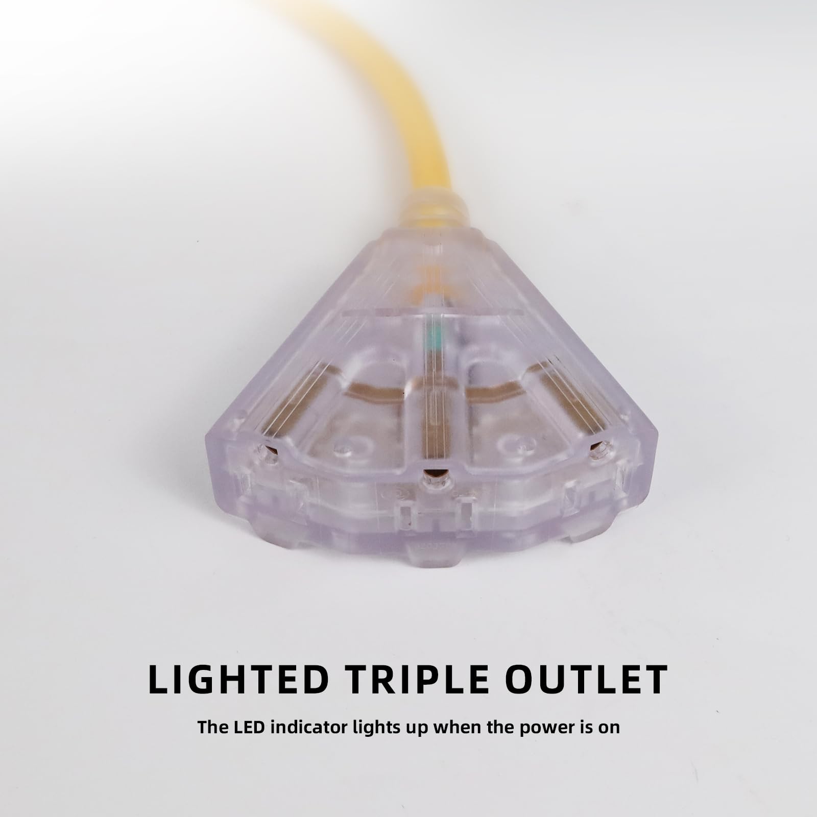 Ep Retractable Extension Cord Reel,65 Feet 12 Awg/3C Sjtow Heavy Duty Power Cord,15 Amp Circuit Breaker, 3 Lighted Triple Outlet