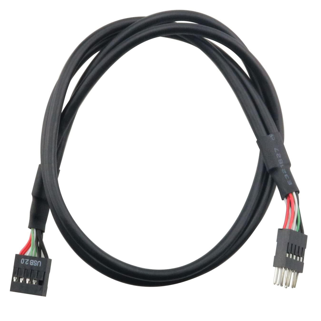 Yhxixi Black Usb 2.0 9 Pin Male To 9 Pin Female Adapter Cable 515Mm Usb2.0 9Pin M/F Multiplier Extension Cord Usb Header Extensi