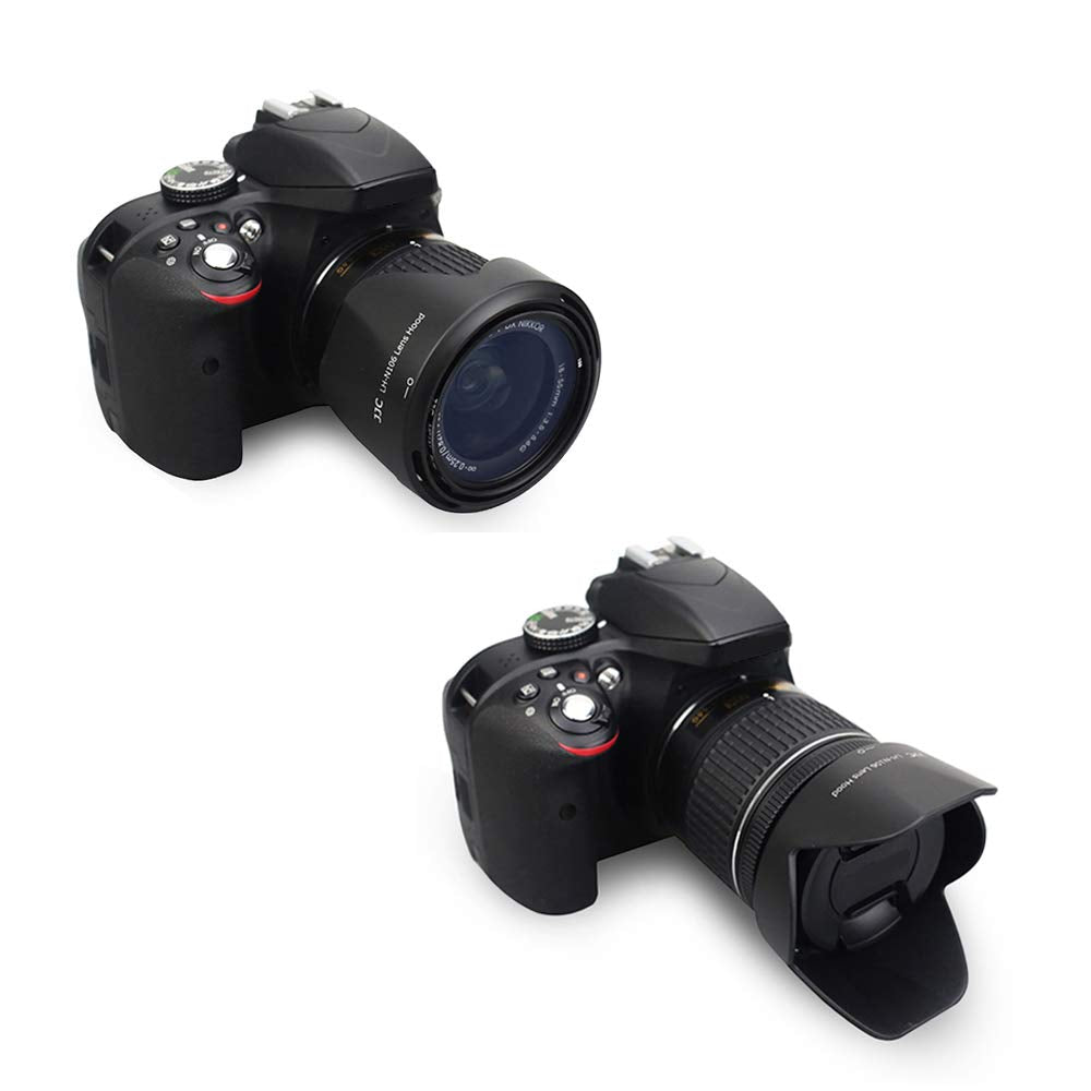 Camera Lens Hood Jjc Lens Shade For Nikon Af P Dx Nikkor 18 55Mm F/3.5 5.6G Vr Lens & Nikon 1 Nikkor Vr 10 100Mm F/4 5.6 Lens Re