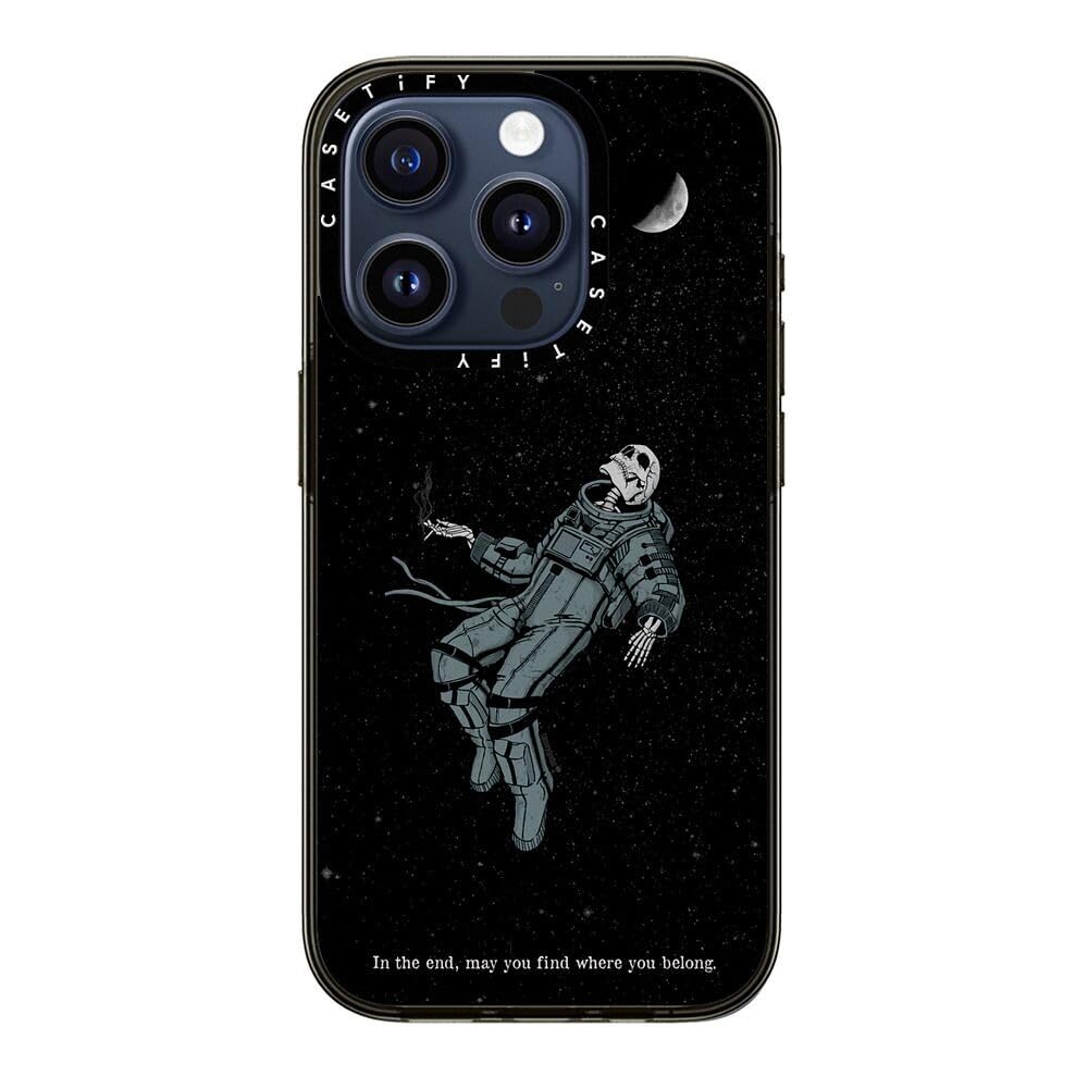 Casetify Compact Iphone 15 Pro Case [2X Military Grade Drop Tested / 4Ft Drop Protection]   Somehow, Someday   Clear Black