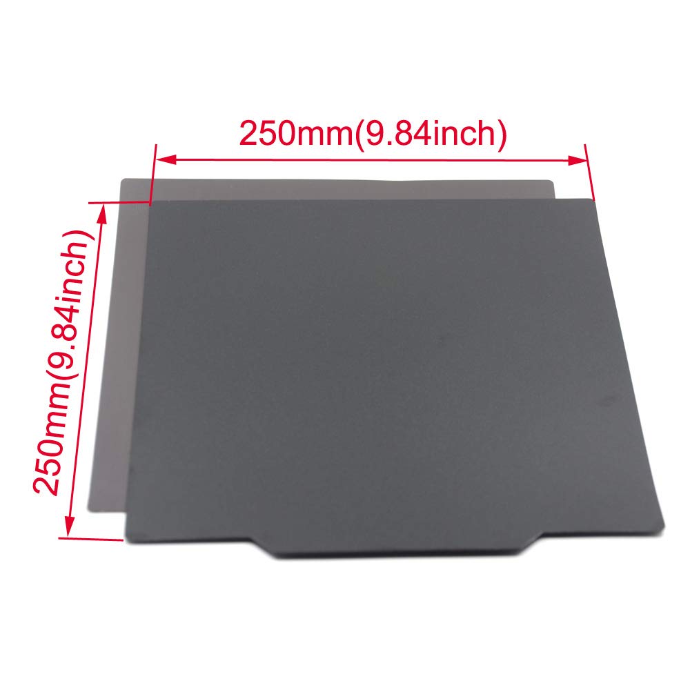 Befenybay Hot Professional Flexible Removable Build Surface 250X250Mm(A+B) For 3D Printer Heated Bed (250X250Mm)