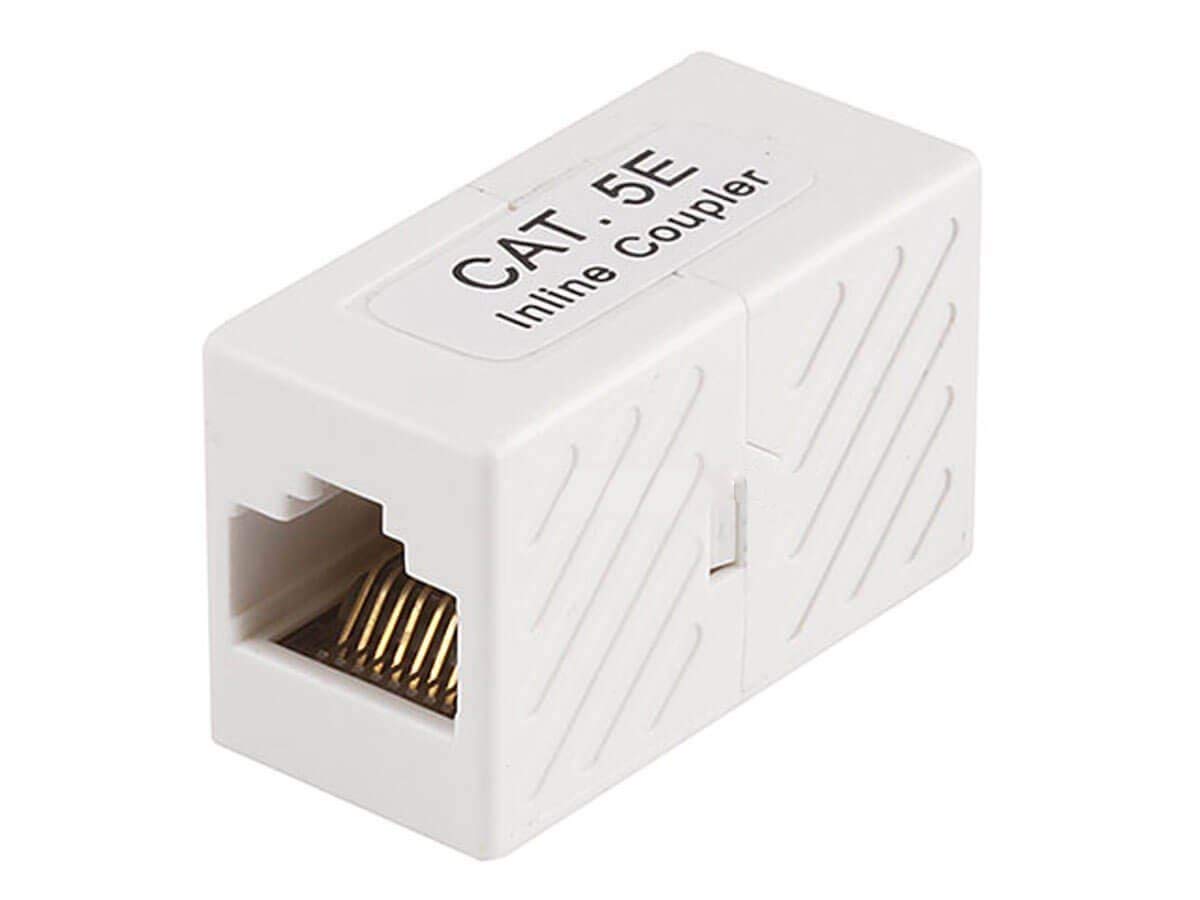 Monoprice Cat5E Rj45 Modular Inline Coupler   Straight Type Coupler, White