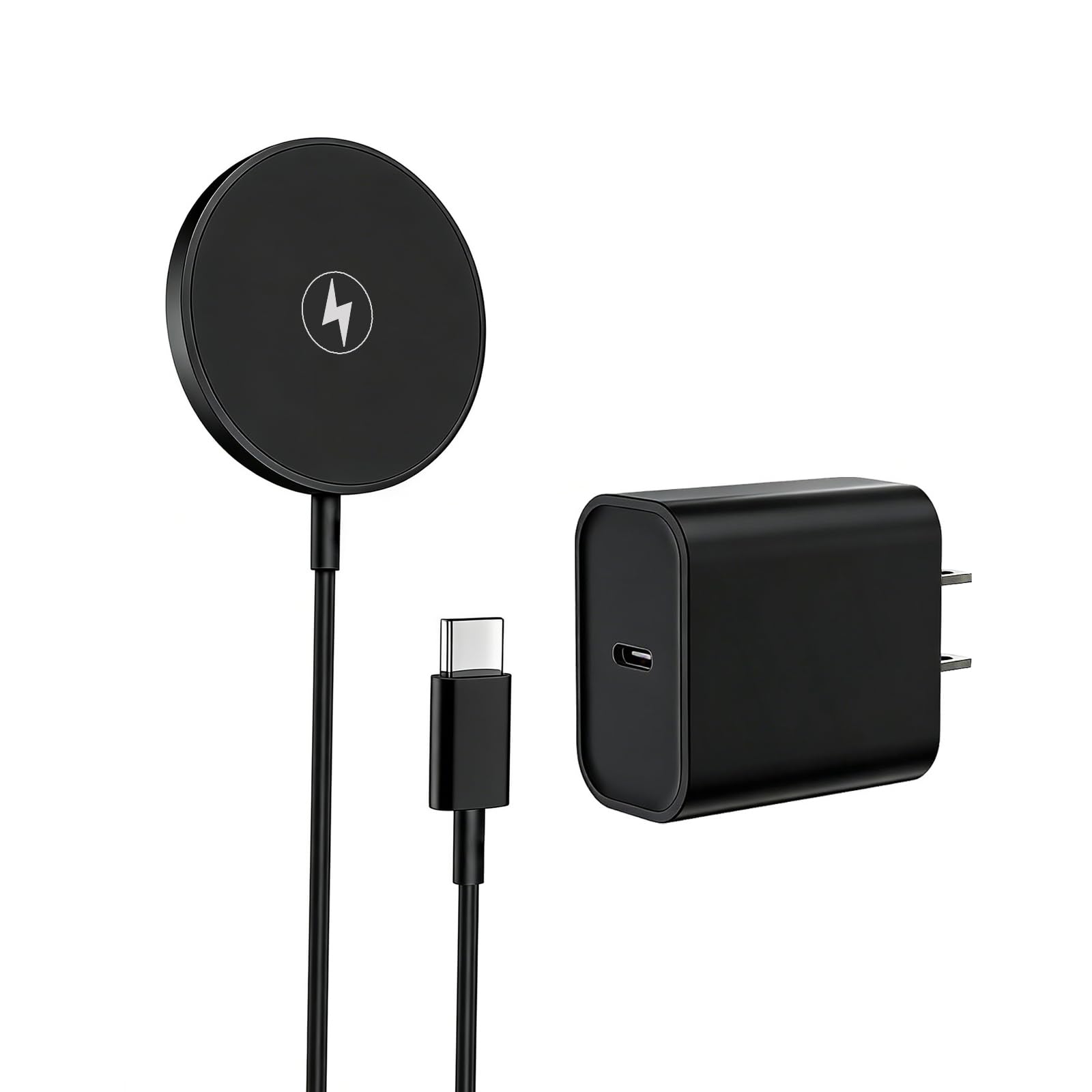 Magnetic Wireless Charger Apple MagSafe Charger,[Apple MFi Certified] iPhone Charger Block&15W 3FT Wireless Charging Pad for iP