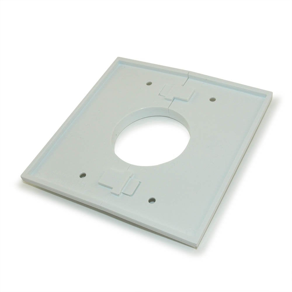 Mycablemart Wallplate: Double Gang Pass Thru Wallplate Split Port