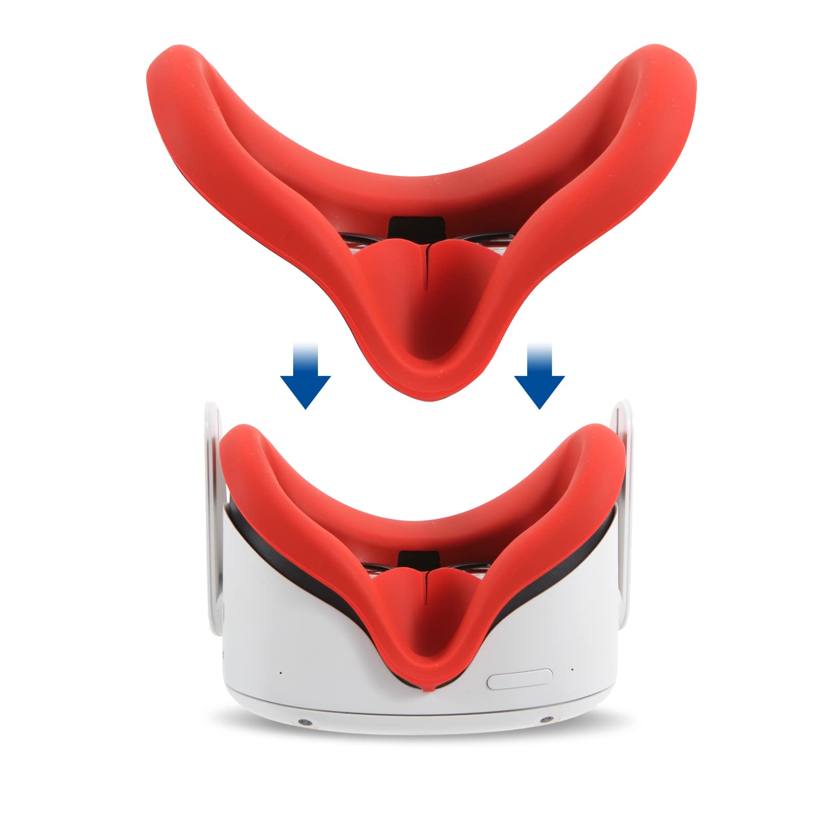 Ooavr Controller Grips Cover For Oculus Quest 2,Vr Silicone Face Pad,Lens Protection Cover,Thumbstick Covers(Red/4Pcs Set)