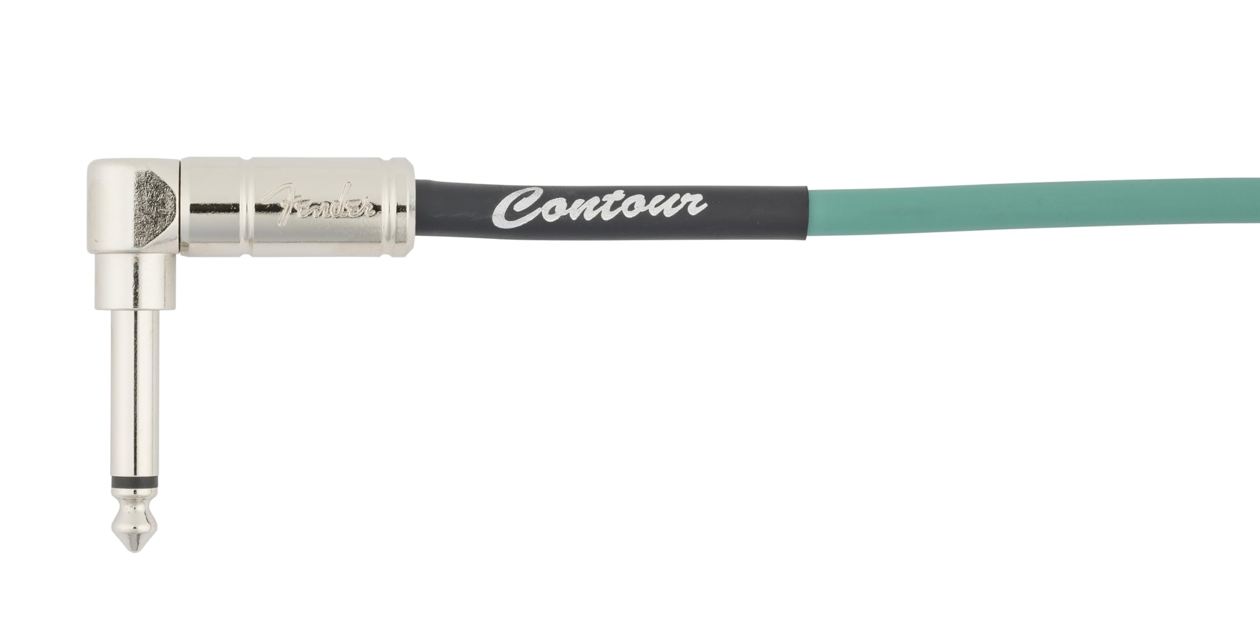 Fender Contour Coiled Instrument Cable, Guitar Accessories, Straight/Angle, Sherwood Green, 30 Ft