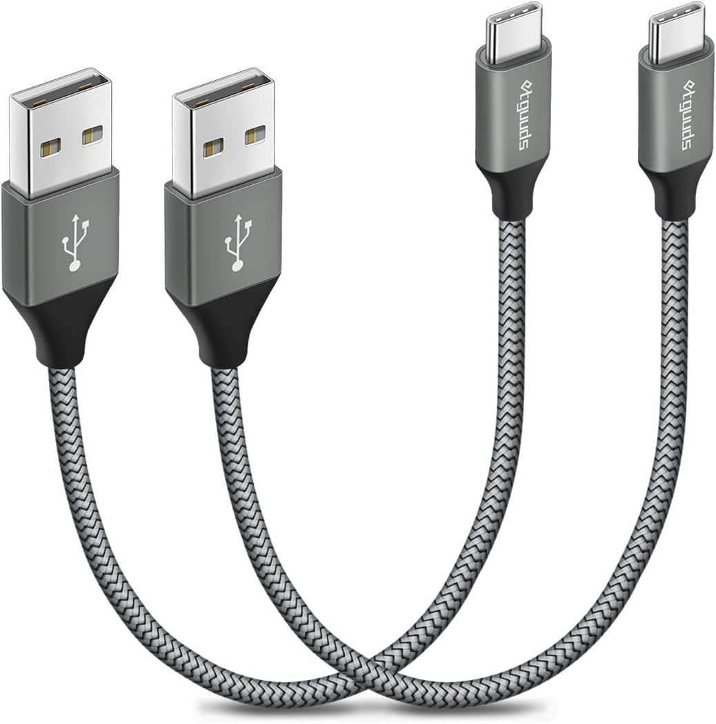 Etguuds 2 Pack 1Ft Usb C Cable 3A Fast Charge, Short Usb A To Type C Charger Cord Braided For Samsung Galaxy A10E A15 A25 A54 A5