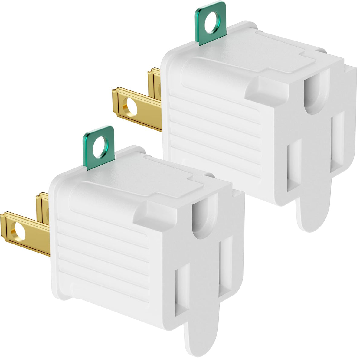 Plugtul 2 Prong To 3 Prong Outlet Adapter, Polarized Grounded Outlet Converter, Wall Outlet Plug For Household, Workshops, Etl L