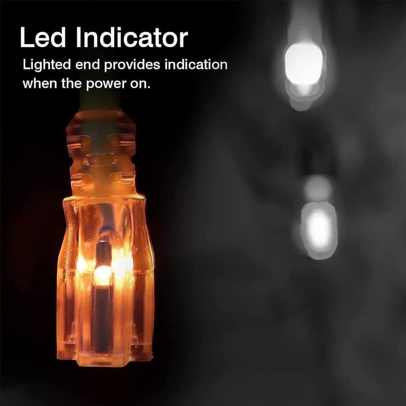 Yojoe Indoor Outdoor Extension Cord With Lighted End, 3 Prong 15A Weatherproof Power Extension Cord, 14 Gauge Heavy Duty 6 Ft Ye