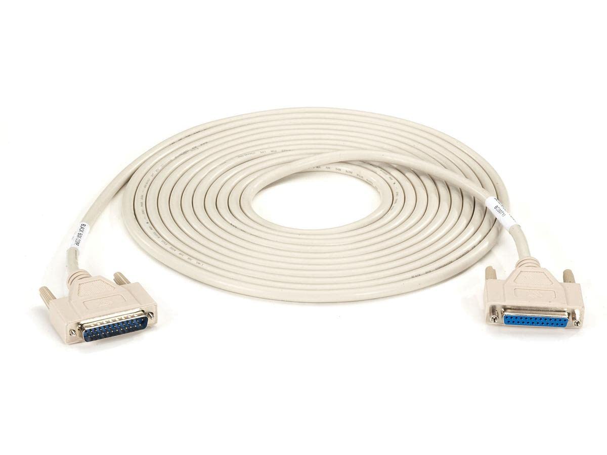Black Box Serial/Parallel Cable - DB-25 (M) to DB-25 (F) - 19.7 ft - Molded, thumbscrews