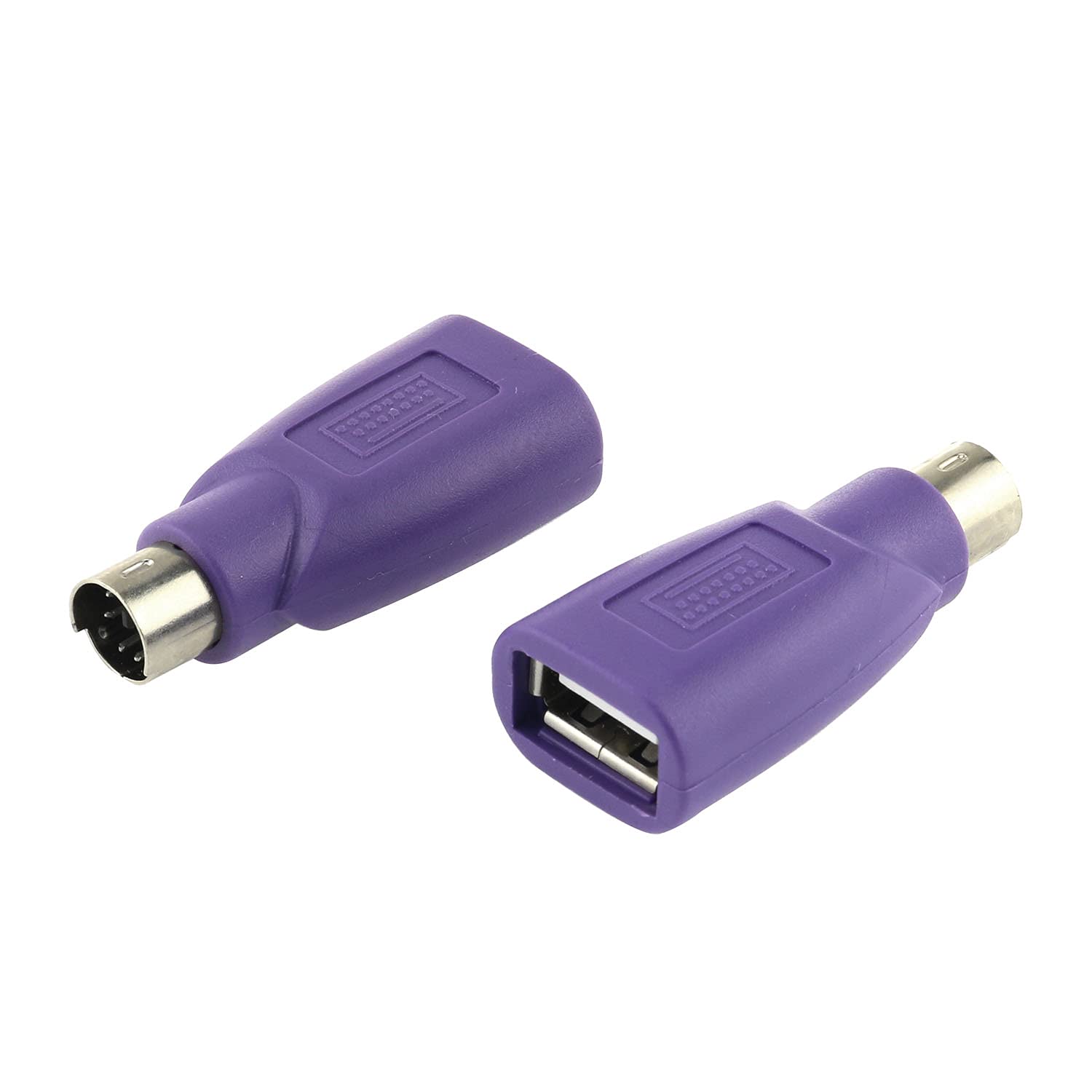 Dgzzi Usb To Ps2 Adapter 2Pcs Purple Usb Female To Ps/2 Male Converter Adapter For Mouse And Keyboard