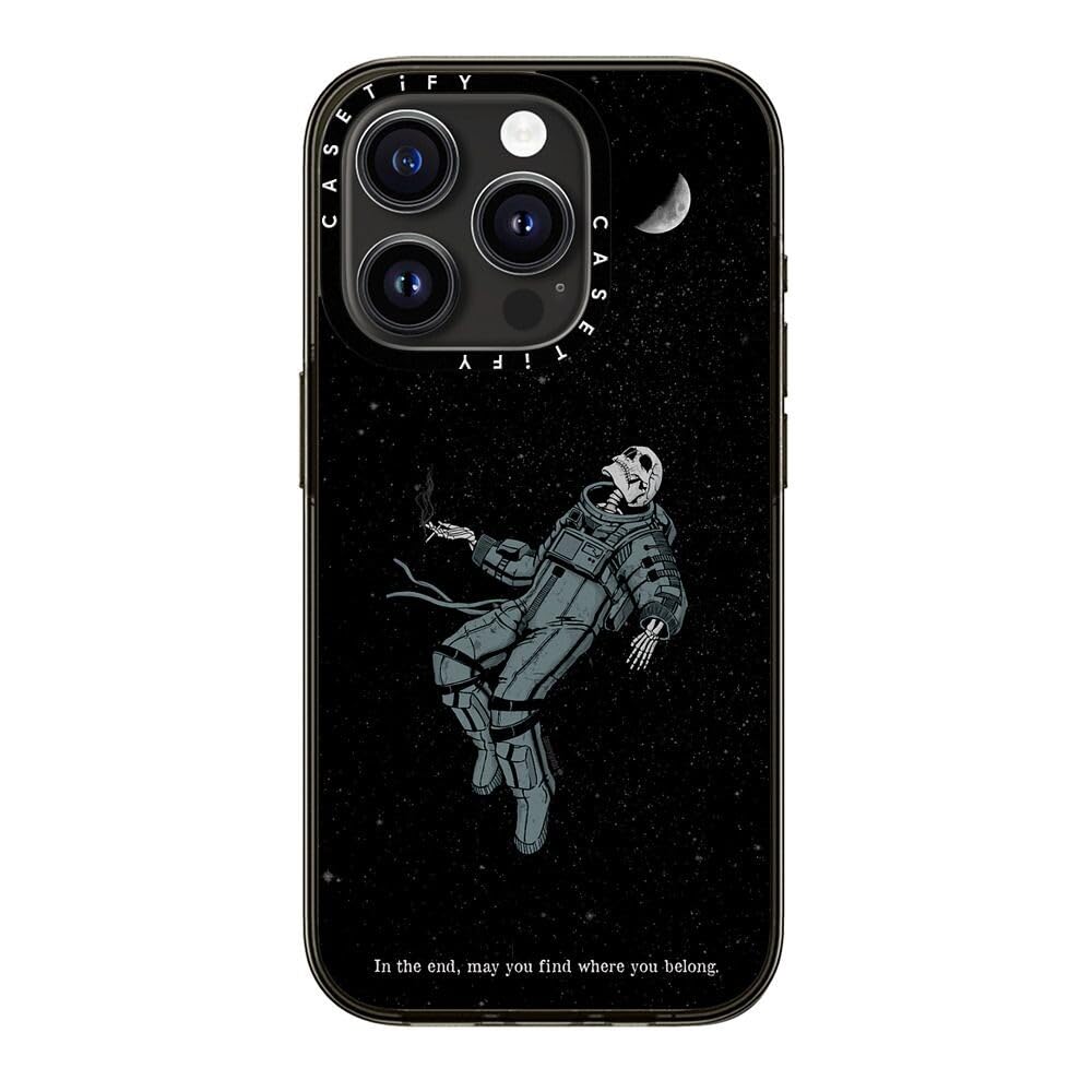 Casetify Compact Iphone 15 Pro Case [2X Military Grade Drop Tested / 4Ft Drop Protection]   Somehow, Someday   Clear Black