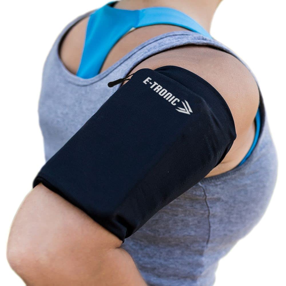 E Tronic Edge Phone Holder For Running, Cell Phone Arm Bands With Reflective Logo, Phone Strap Armband Fits Iphone And Android,