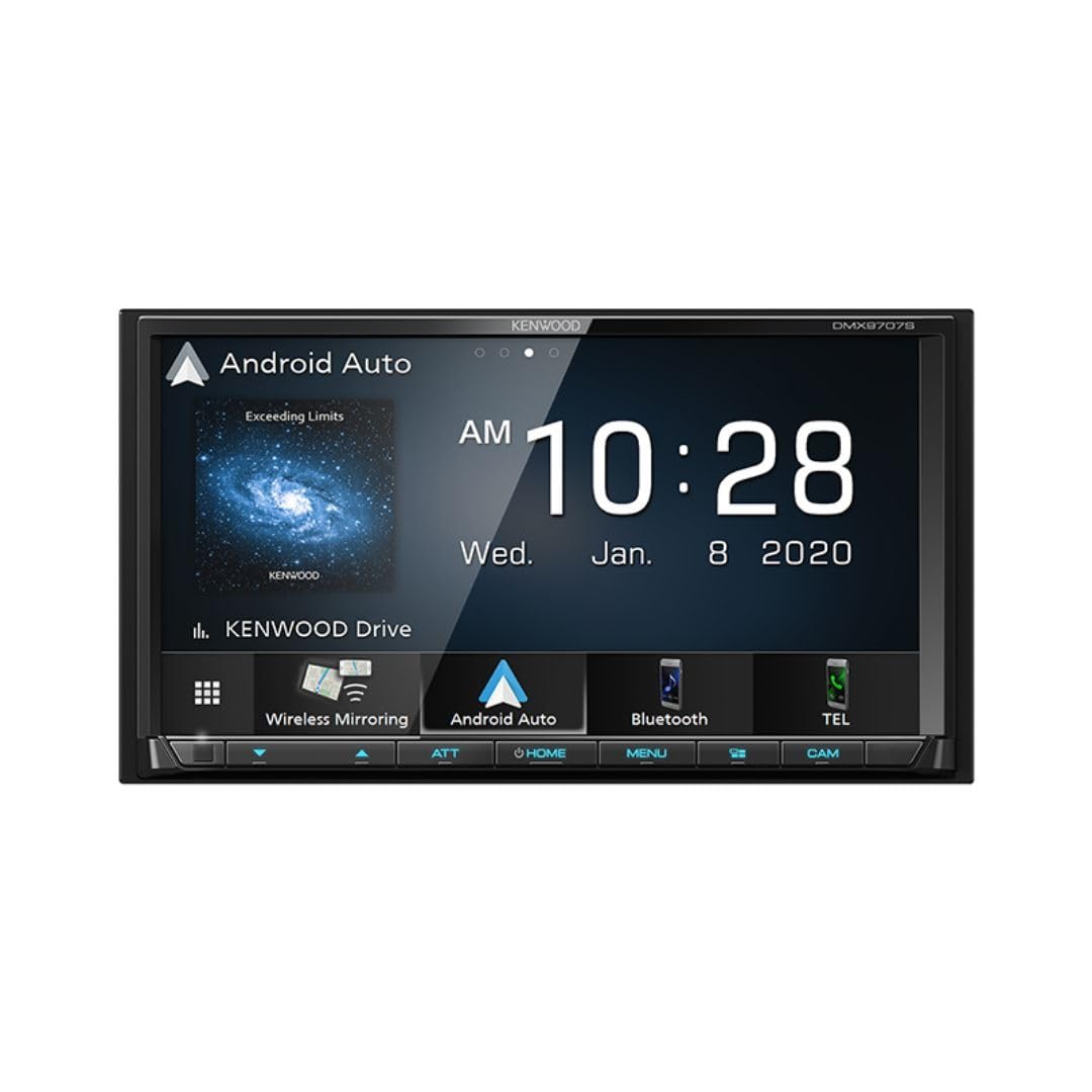 Kenwood Dmx9707S 6.95 Inch Capacitive Touch Screen, Car Stereo, Wired And Wireless Carplay And Android Auto, Bluetooth, Am/Fm Ra
