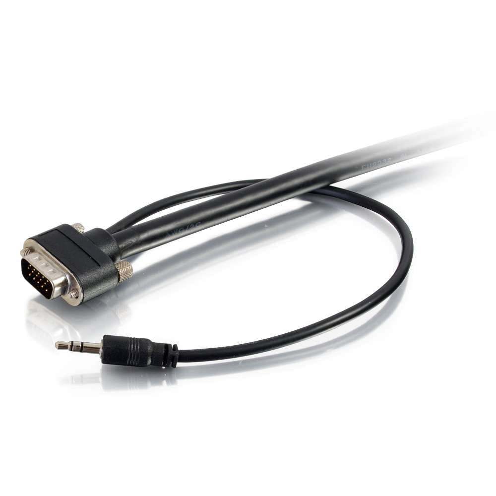 C2G 50226 Select Vga + 3.5Mm Stereo Audio And Video Cable M/M, In Wall Cmg Rated, Black (10 Feet, 3.04 Meters)