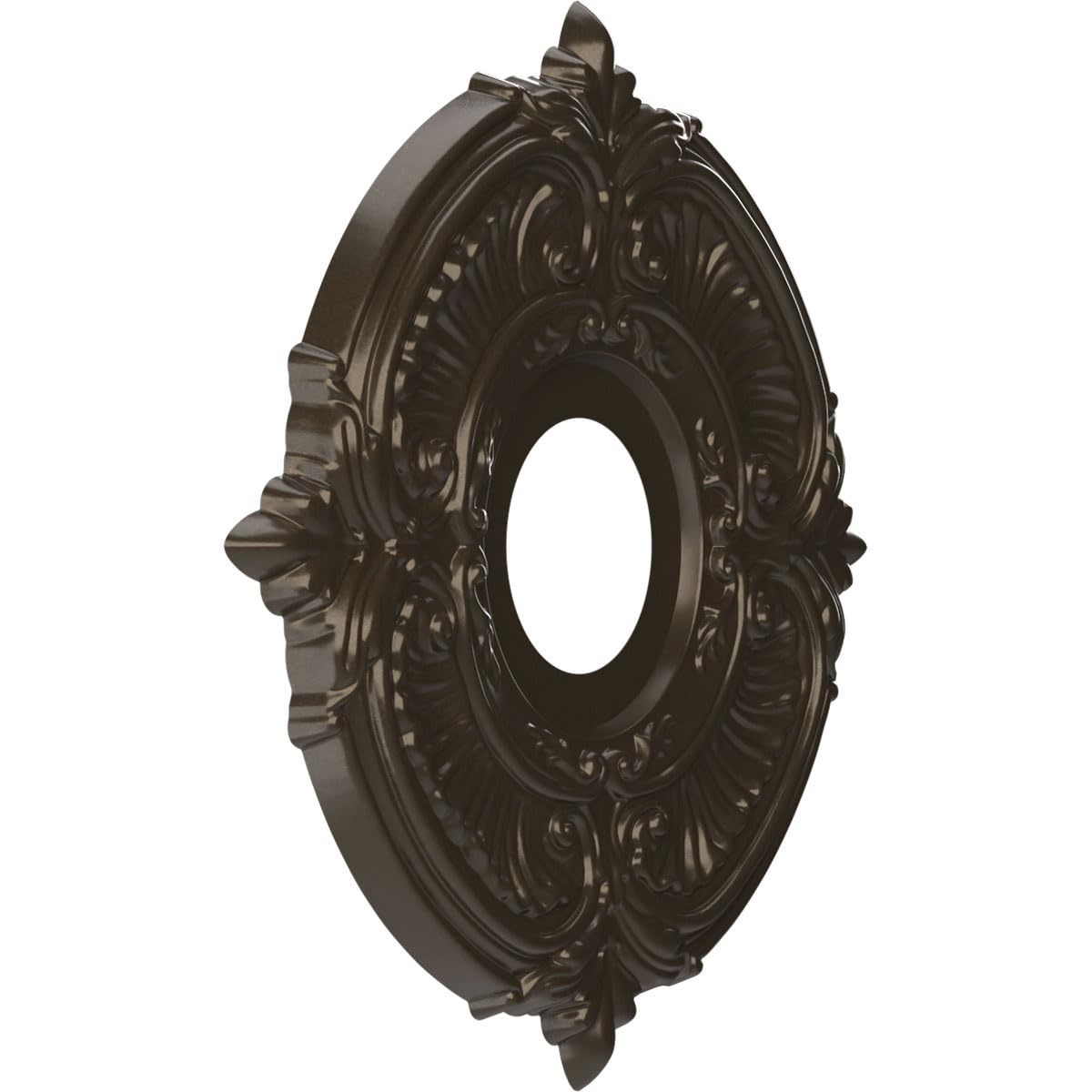 Ekena Millwork 13Od X 3 1/2Id X 3/4P Attica Thermoformed Pvc Ceiling Medallion (Fits Canopies Up To 5), Metallic Dark Bronze