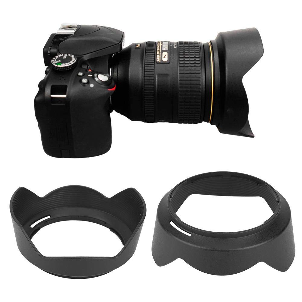 Archuu Camera Lens Hood,Hb 53 Black Plastic Mount Lens Hood,For Nikon Af S 24 120Mm F/4G Ed Vr Lenses