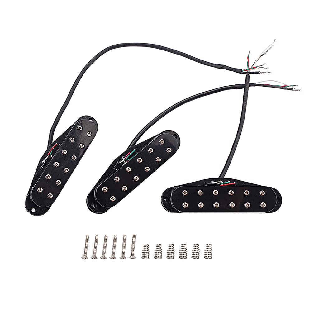 Alnicov 3Pcs Guitar Mini Humbucker Pickups,Neck Middle Bridge Sss Pickups Set For Strat St Style Guitar Accessory Parts,Black