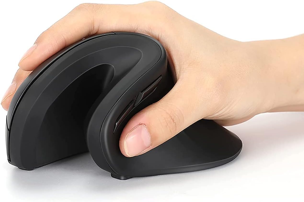 Unipows Bluetooth Ergonomic Mouse, 2.4G Silent Vertical Wireless Mouse, Dual Mode Ergo Optical Mice With Adjustable Dpi 1000/160