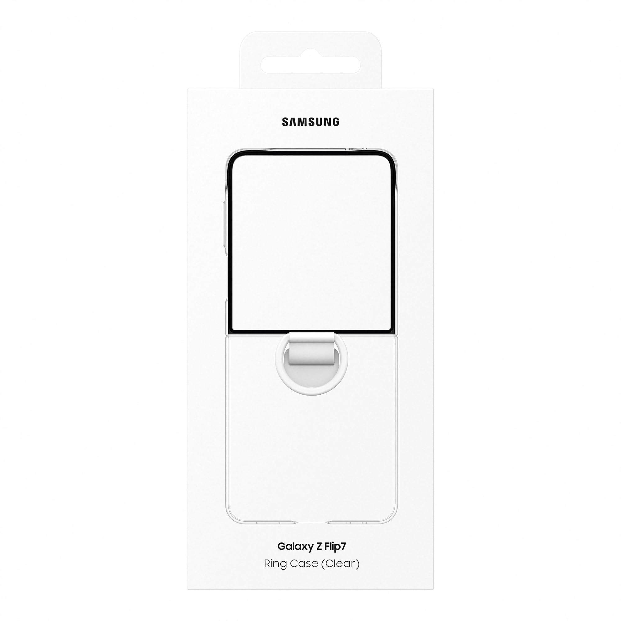 Samsung Clear Ring Case Ef-Qf766 For Galaxy Z Flip7, Smartphone Cover, Mobile Phone Case With Ring Holder, Silicone, Protective