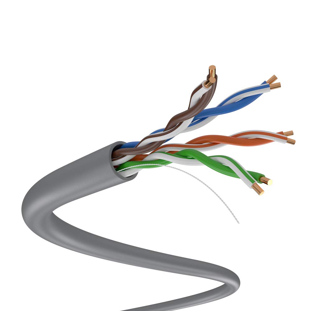 Dripstone-600002 1000Ft Cat5E 4/Utp Ethernet Lan Cable 24Awg Network Wire (Gray)