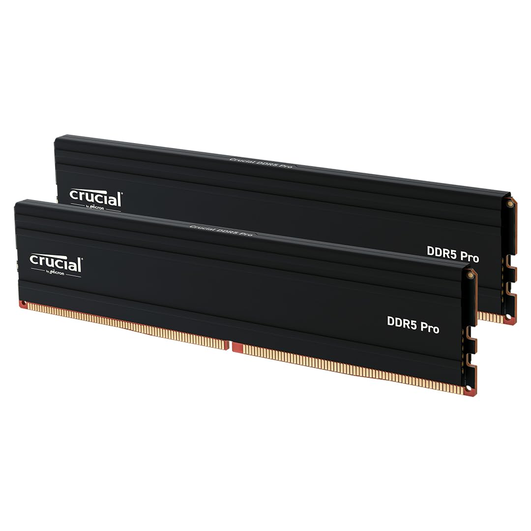 Crucial Pro 32GB DDR5 RAM Kit (2x16GB), 5600MHz (or 5200MHz or 4800MHz) Desktop Memory UDIMM 288-pin, Compatible with 13th Gen I