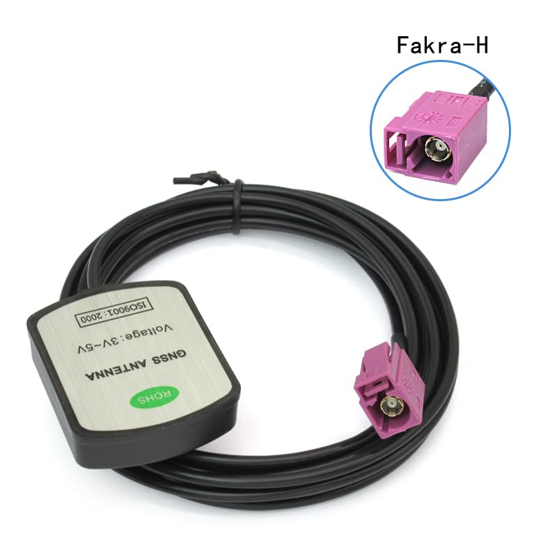 Vehicle Car Waterproof Active Gps Navigation Antenna With Fakra H Pink Connector Compatible With Ford F 150 F 250 F 550 Focus Edge Escape Expedition Explorer Fusion Mustang Taurus Truck Suv