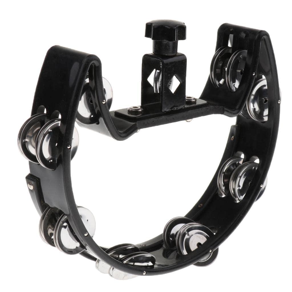 LICHTS Music Rattle Tambourine Handbell Shaker for Precussion Accompaniment Black