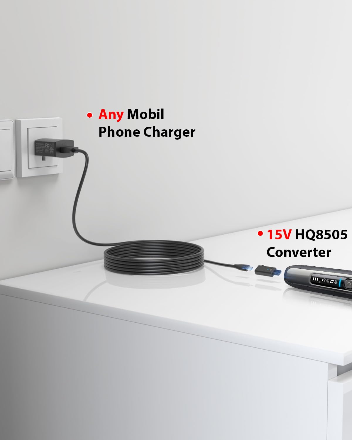 Superer 15V Fit For Philips Norelco Hq8505 3000 5000 7000 9000 Series Mg7750 Mg5750 Type C Charging Converter Adapter Trimmer Ph