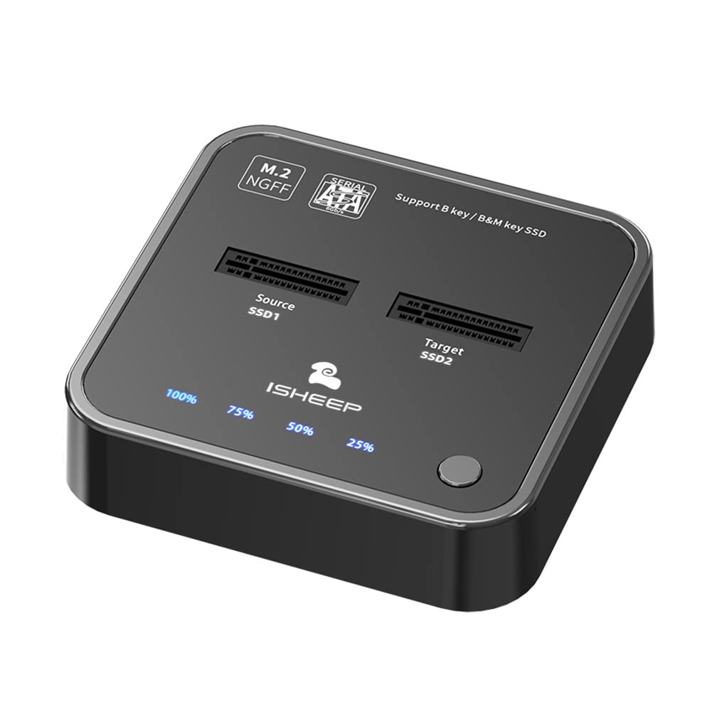 Isheep Sata M.2 Ssd Duplicator, Sata M.2 To Type C Hard Drive Docking Station, For B+M Key M.2 Ssd, Support Offline Clone Copy F